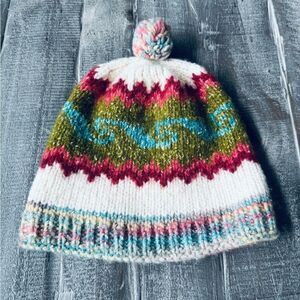 Hand Knit Crochet Boho Wool Winter Beanie Hat
